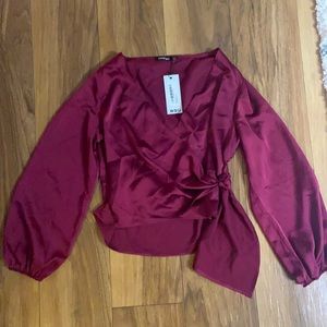 Maroon silk top
